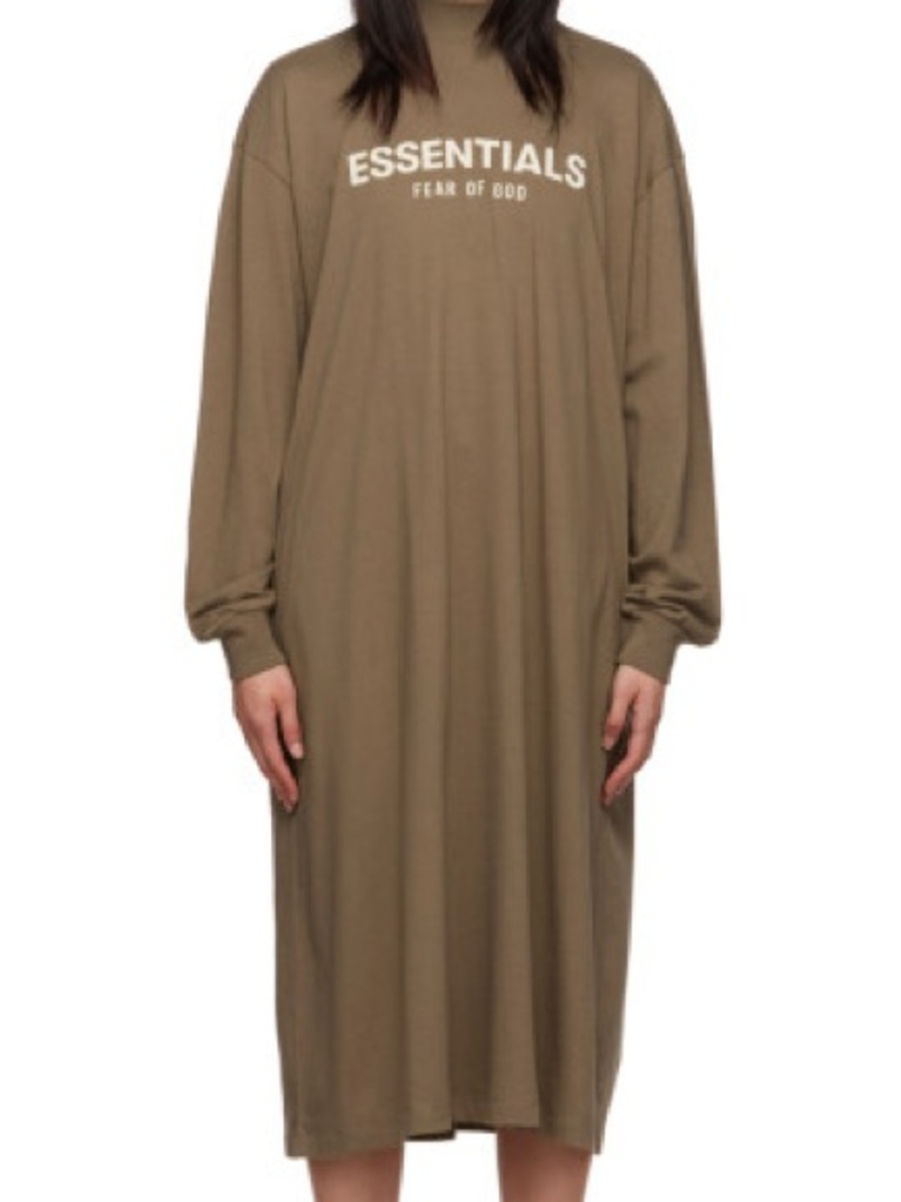 ESSENTIALS Fear of God Long Sleeve Midi Dress Size XS Green